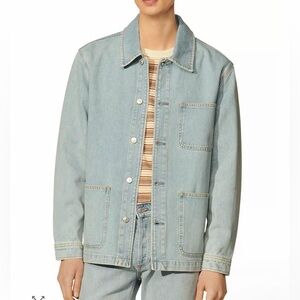 NWT SANDRO Worker Washed Denim Jacket IN XL